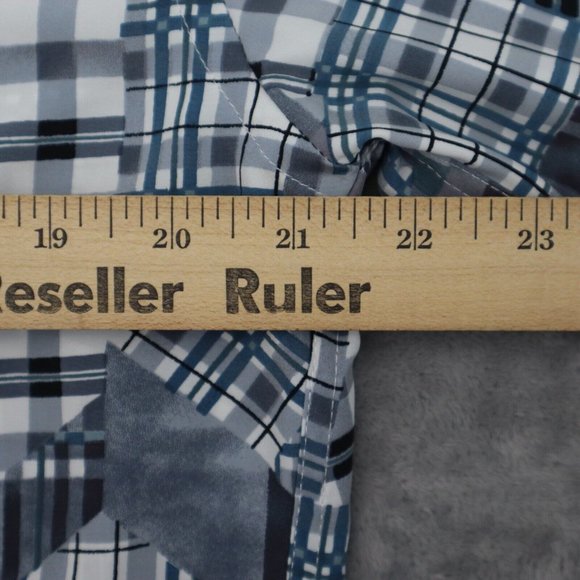 VO5 Shirt Mens L Gray Geometric Cinco En Todo Button Up Short Sleeve Collared - Picture 4 of 15